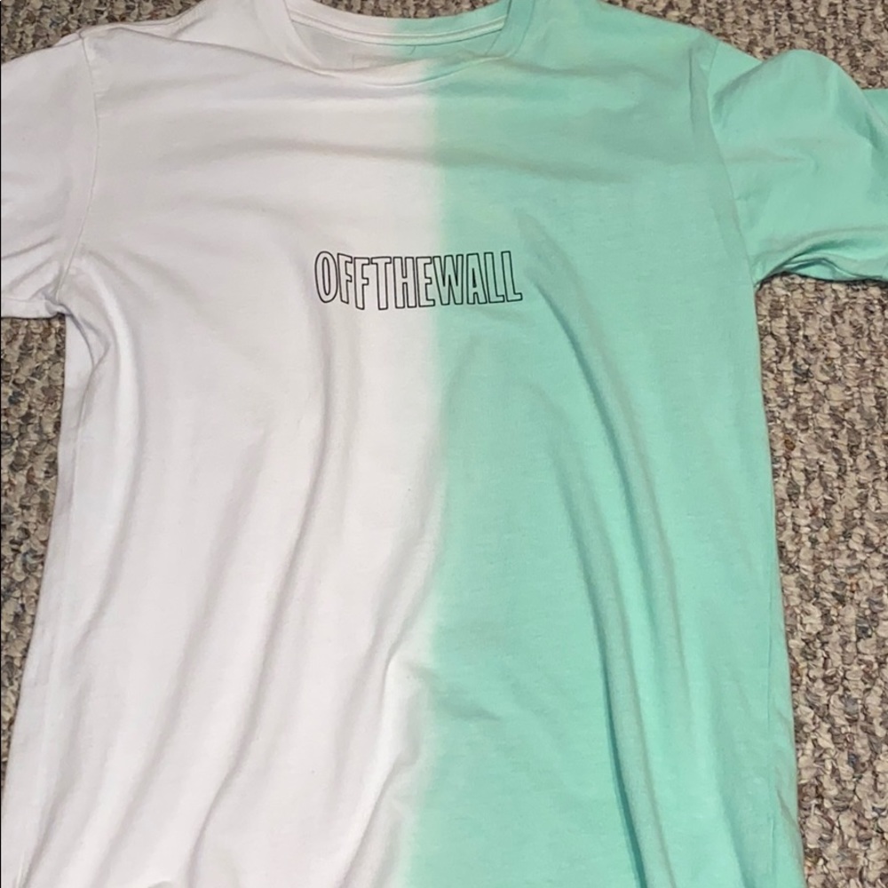 ⛄️ Vans White & Mint Green Split Dyed T-Shirt ☃️
